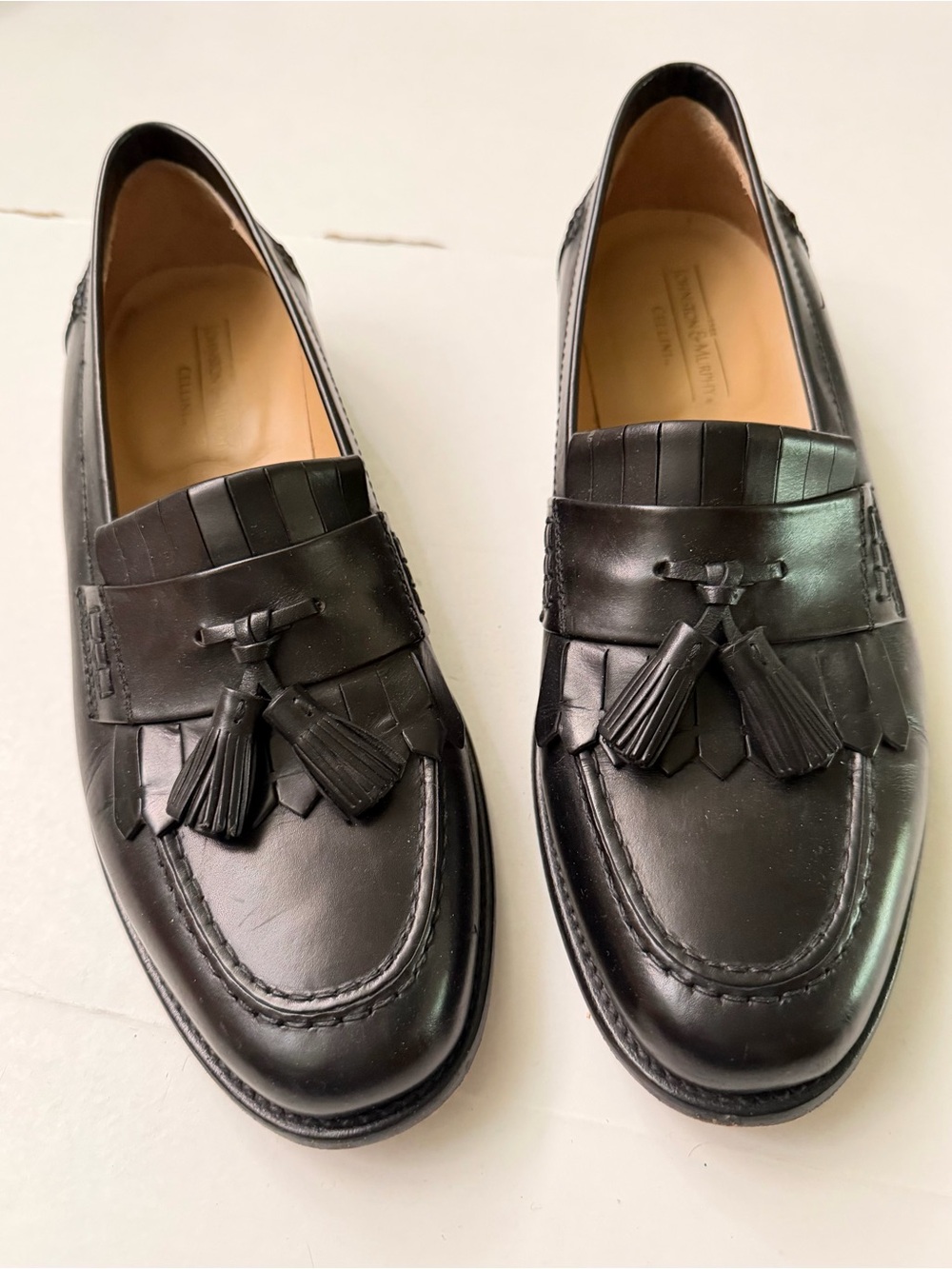 Johnston & Murphy Black Leather Tassel Loafers - Picture 5 of 6